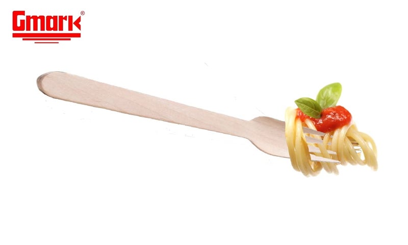 Gmark Disposable Wooden Forks Paper Wrapped | Pack of 100-6.5" Forks | 100% All-Natural, Eco-Friendly, Biodegradable, and Compostable 100 ct Individually Wrapped in Box GM1026 - Image 5